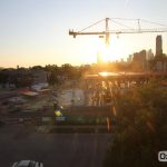 Hagfors Center construction site at sunset, Sunday, August 28, 2016.